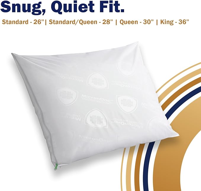 CleanRest PRO Max Waterproof Pillow Protector, Standard Size - Zippered (1-Pack), Dust Mite Allergen & Bed Bug Proof, Anti-Microbial Treated, Highly Breathable & Vented for Cool Soft Sleep