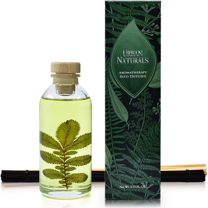 Urban Naturals Eucalyptus Sage Reed Diffuser Oil Gift Set | Eucalyptus, Sage, Mint, Lime & Cedarwood Essential Oils| Soothing & Relaxing Scent for Bathroom or Bedroom