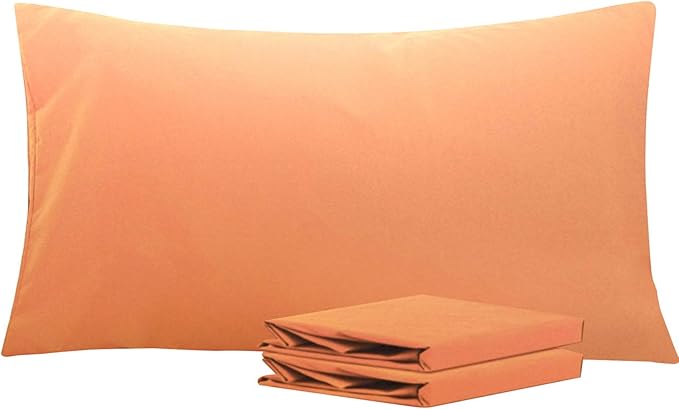 NTBAY King Pillowcase Set - 2 Pack Brushed Microfiber 20x40 Pillowcases - Soft, Wrinkle-Free, Fade-Resistant, Stain-Resistant, Pale Orange Pillowcases with Envelope Closure - 20x40 Inches, Pale Orange
