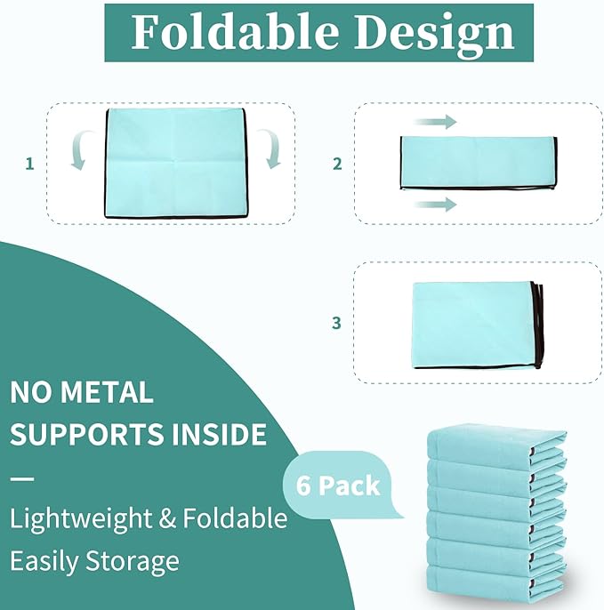 90L Clothes Blanket Storage Bags, 6 Pack Under Bed Storage Bins with Lids, Foldable Closet Organizer with Reinforced Handles for Clothing, Blanket, Comforters, Bed Sheets, Pillows and Toys, Blue