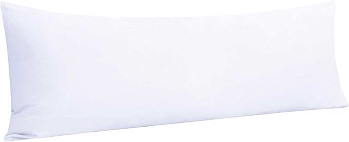 NTBAY Body Pillowcase - Brushed Microfiber 20x54 Pillowcase - Soft, Wrinkle-Free, Fade-Resistant, Stain-Resistant, White Body Pillow Cover with Envelope Closure - 20x54 Inches, White