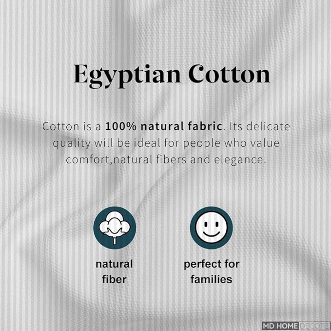 5 Piece Split Cal King Sheet Set, 100% Egyptian Cotton, 16 Inch Deep Pockets, White Stripe, Soft Cooling Sheets for Adjustable Beds, Sleep Number Beds, Split Cal King Mattress Sheet Set