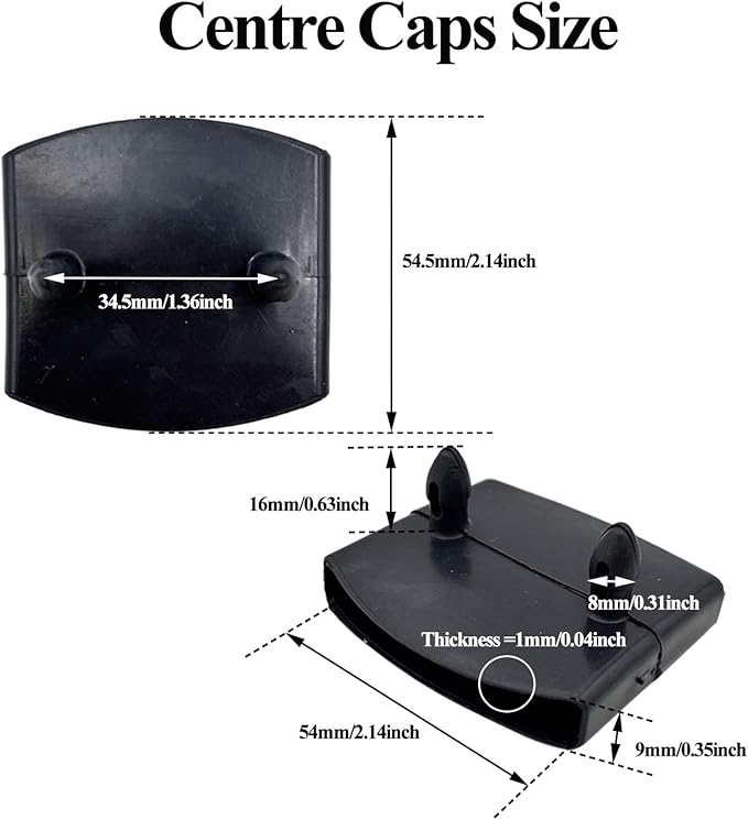 30pcs 54x9mm Black Replacement Bed Slat Plastic Centre Caps Holders for Holding Securing Wooden Slats Bed Base,Width 54mm x Height 9 mm (Inside Dimension)