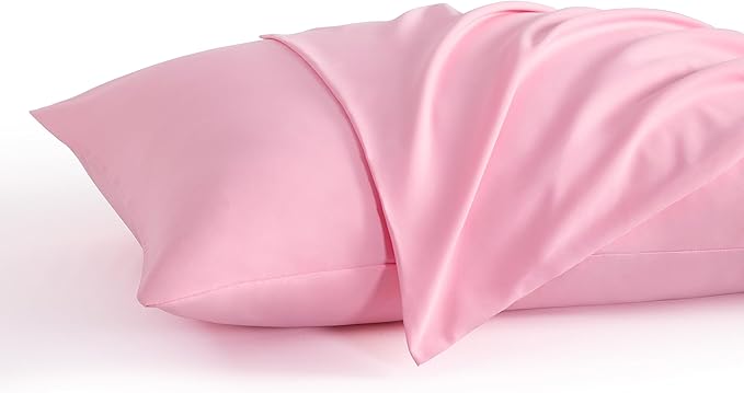 NTBAY Queen Pillow Cases Set of 2, 2 Pack Brushed Microfiber 20x30 Pillow Cases, Soft, Wrinkle, Fade, Stain Resistant Pink Pillow Cases with Envelope Closure, 20x30 Inches, Pink