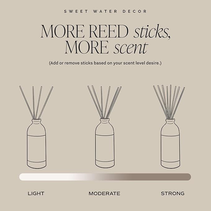 Sweet Water Decor Hello Fall Reed Diffuser Set - Hot Cider, Cinnamon, Cloves, Apple, and Nutmeg Fall Scented Diffuser - Scent Diffusers for Home, Fall Home Decor Long Lasting Fragrance Made in the USA