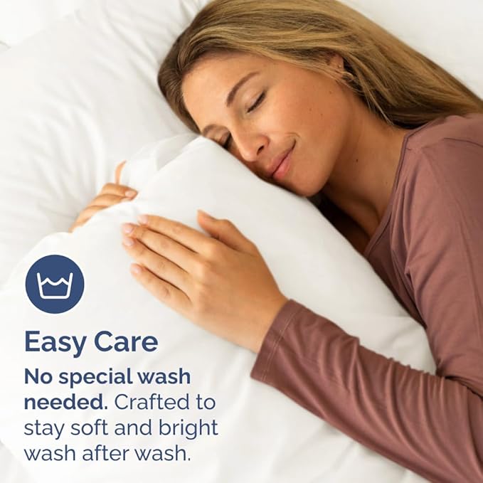 Body Pillowcases Set of 2-20x54 Long Body Pillow Case - Soft Body Pillow Cover for Sleeping & Side Sleepers - Comfy, Breathable & Fade Free - Machine Washable w/Envelope Enclosure - (Antique White)