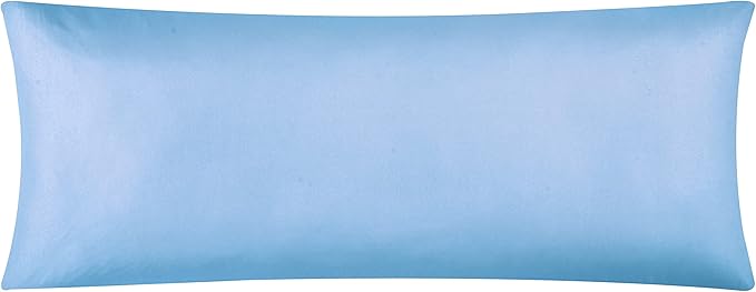 EVOLIVE Body Pillow Cover 21"x54", Ultra Soft Microfiber Pillowcase with Hidden Zipper, Breathable, Machine Washable, for Pregnancy & Side Sleepers, Cover Only (21"x54" Body Pillow Cover, Light Blue)