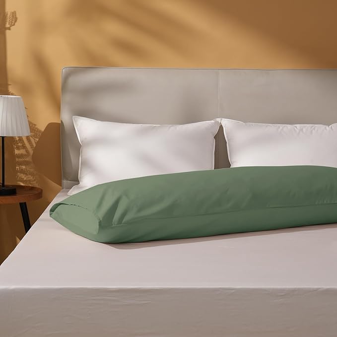 DOWNSTORIA Body Pillow Cover, Ultra Soft Microfiber Long Pillowcase, Envelope Closure Large Pillow Cases 20x54 inch (Olive Green)