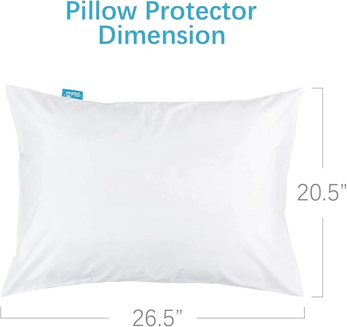 Biloban 4 Pack Pillow Protectors with Zipper Breathable & Noiseless & Durable 100% Waterproof Pillow Cases Standard Size White Pillow Protector