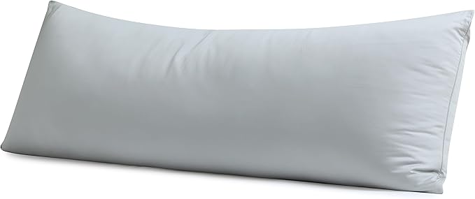 Body Pillow Cover Long Pillow Case,100% Egyptian Cotton Bed Pillow Protector with Zipper,400 Thread Count Cooling Full Body Pillowcase for Adults 20x54 Inches (1 Pack,Gray)