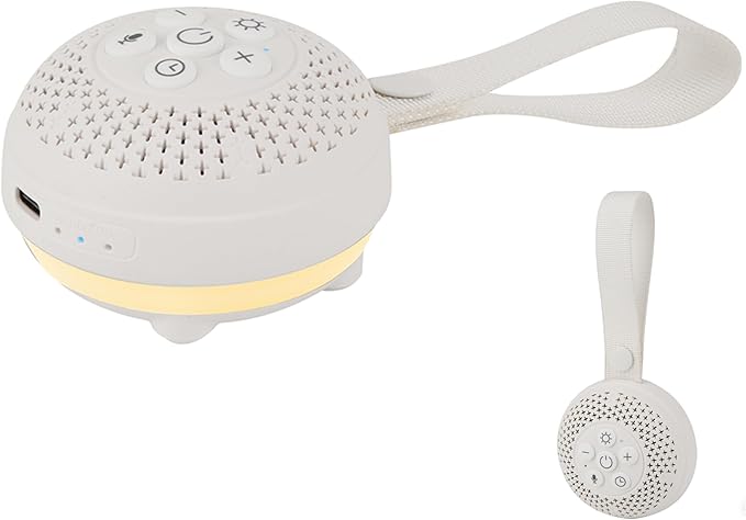 White Noise Machine with 16 Soothing Sounds and Voice Recording， Portable Sleep Sound Therapy with 3 Night Lights， Rechargeable Timer for Baby Adults Travel