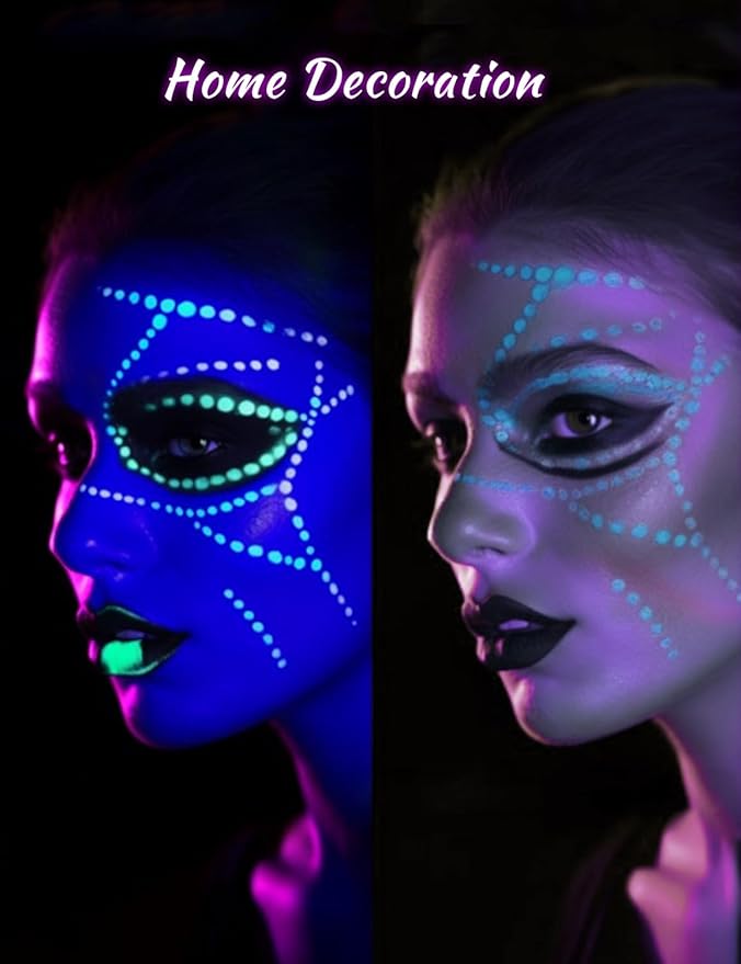 L LOHAS LED UV Black Light Bulbs, Halloween 12W A19 UV Blacklight, 100 Watt Equivalent, UVA Level 385-400nm Wavelength, Glow in The Dark for Body Art Paint, Fluorescent Poster, Neon Glow Party, 2 Pack