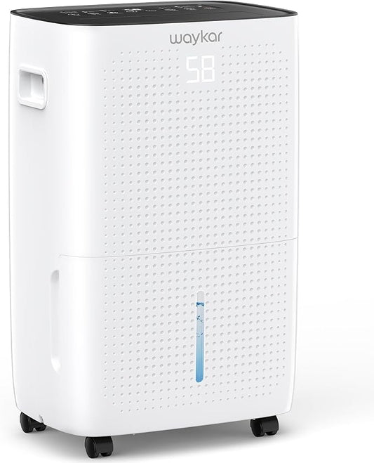 Waykar 150 Pints 7,500 Sq. Ft High Efficiency Dehumidifier with Drain Hose for Commercial and Industrial Large Rooms, Home, Basements, Storages, Warehouses and Bedrooms