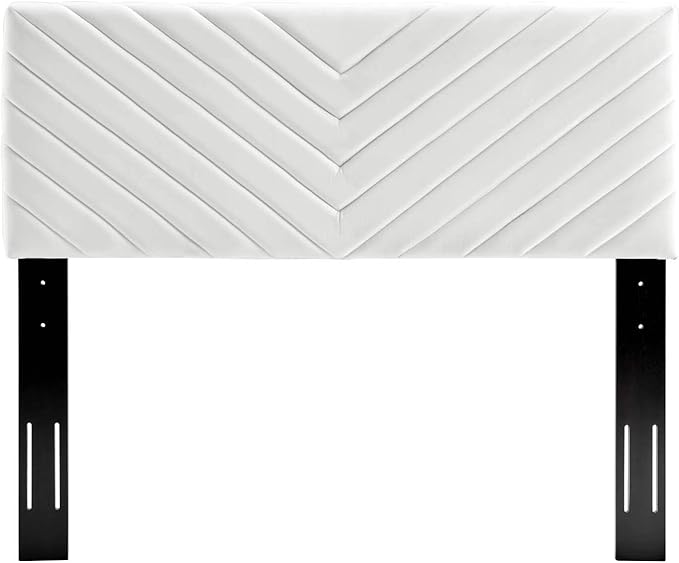Modway Alyson Chevron Tufted Performance Velvet Full/Queen Headboard, White