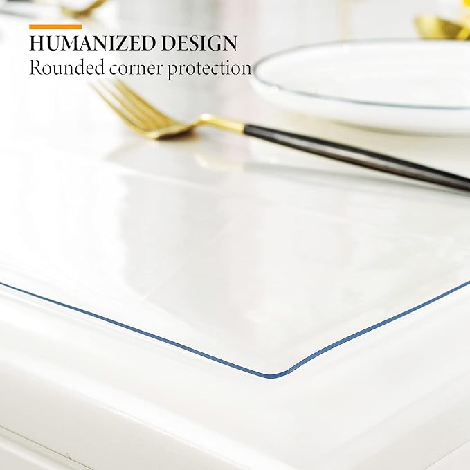 Deep Dream 1.5mm Clear Desk Cover Protector, 41×95 Inch Clear Desk Cover, Clear Desk Mat, Table Cover Tablecloth Protector Rectangle, Table Protector for Dining Room Table