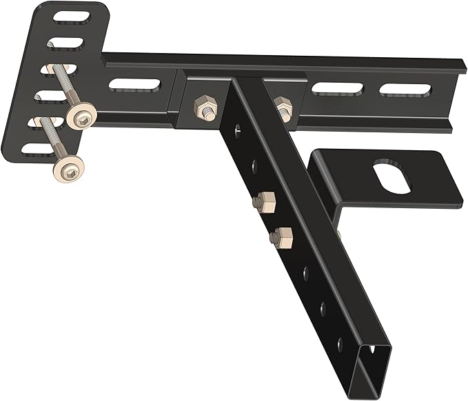 Headboard Brackets for Metal Bed Frame, Adjustable Universal Brackets for Headboard with Footboard Extension Fit Twin Full Queen King 2 Pack Matte Black