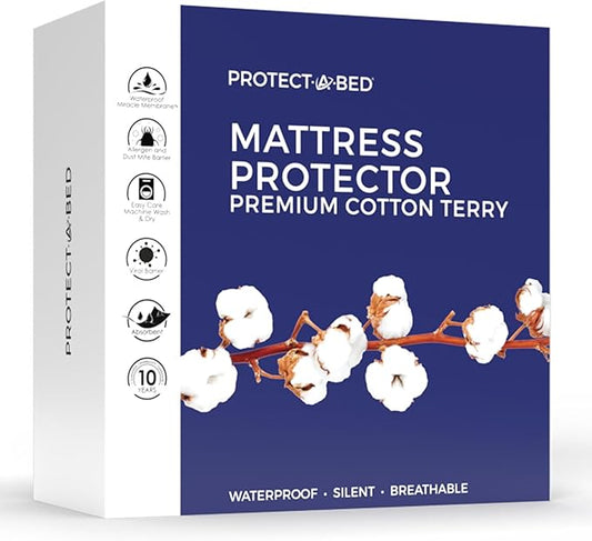 Premium Cotton-Terry Mattress Protectors (Twin XL)