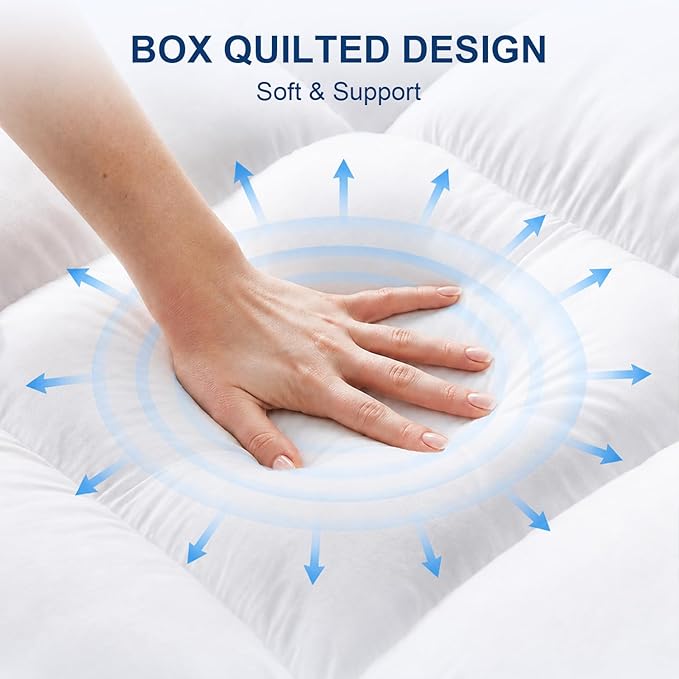 CHOKIT California King Mattress Topper, Extra Thick Pillow Top Mattress Pad for Back Pain Relief, Cooling Bed Topper Mattress Cover with 8-21 Inch Deep Pocket