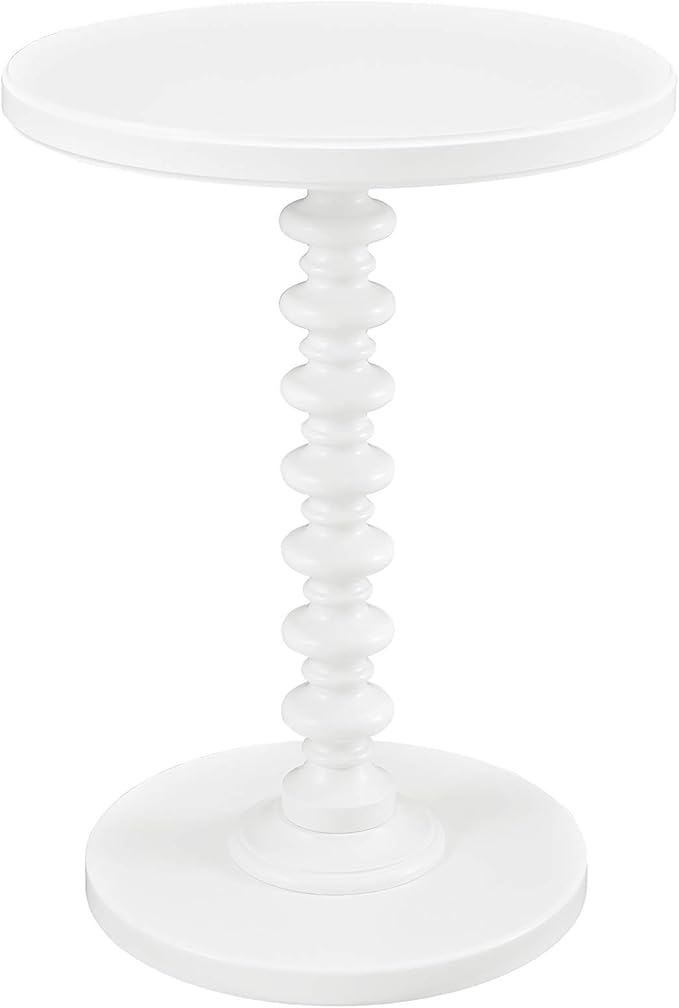 Powell Furniture Powell Round Spindle, White Table 17 x 22.25 x 17