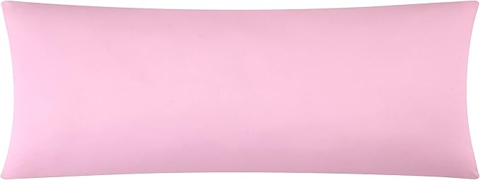 EVOLIVE Body Pillow Cover 21"x54", Ultra Soft Microfiber Pillowcase with Hidden Zipper, Breathable, Machine Washable, for Pregnancy & Side Sleepers, Cover Only (21"x54" Body Pillow Cover, Pink)