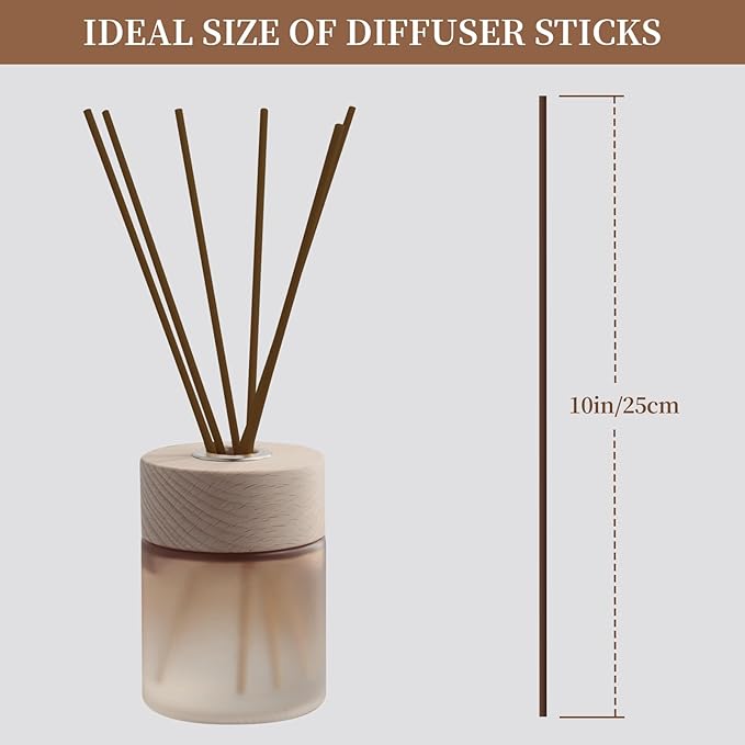 130pcs Reed Diffuser Sticks -10 Inch Essential Oil Aroma Diffuser Reeds Aroma Fragrance Refills(Brown10/25cm)