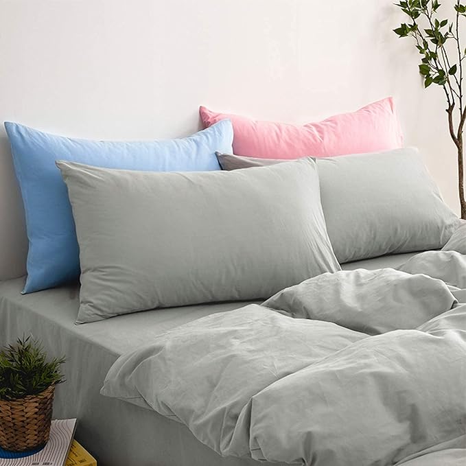 NTBAY King Pillowcase Set - 2 Pack Brushed Microfiber 20x40 Pillowcases - Soft, Wrinkle-Free, Fade-Resistant, Stain-Resistant, Blue Pillowcases with Envelope Closure - 20x40 Inches, Blue
