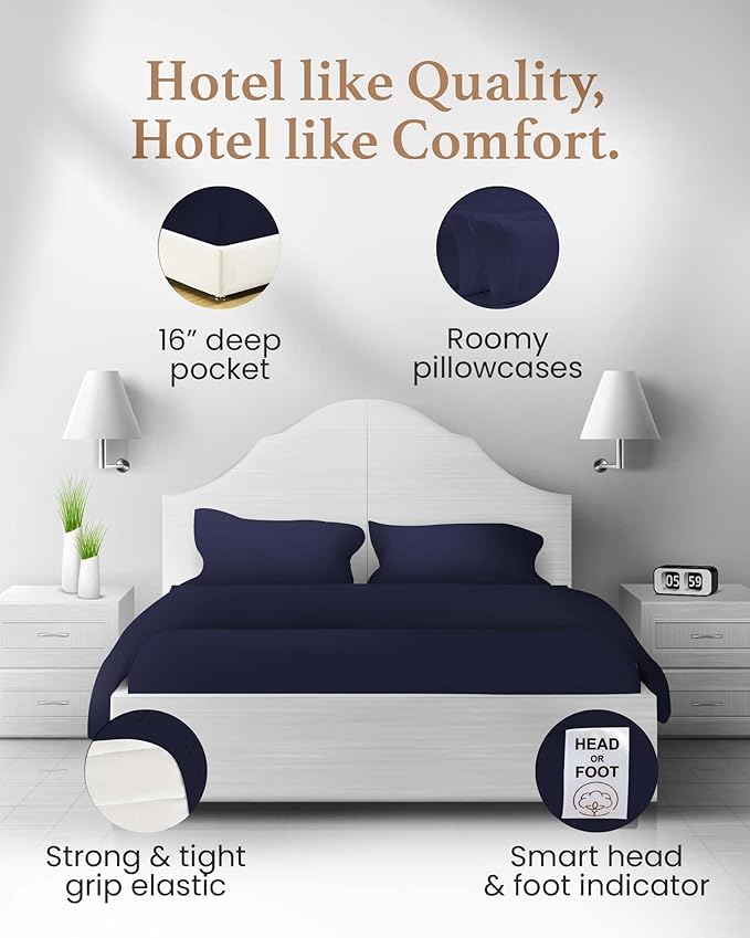 Good Sleep Bedding Full Size Sheet Sets, 4 Piece, 100% Egyptian Cotton Full Sheets, Silky Sateen Weave, Ultra-Soft Hotel Sheets, 16" Deep Pocket Full Bed Sheets Set - Dark Gray