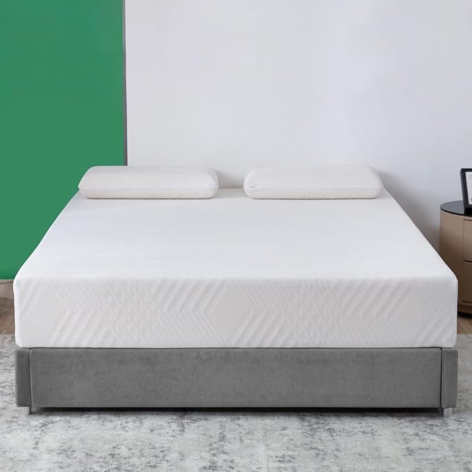 MLILY Twin XL Mattress in a Box, 10 inch Bed Mattresses, Cooling Gel Green Tea Memory Foam, Medium Firm