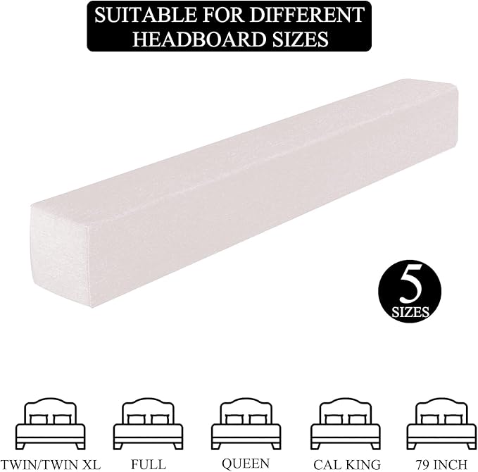 54x4x12 Inch Headboard Gap Filler with Foam Space Filler Between Bed and Wall Bolster Pillow Bed Gap Filler Full Size, Beige