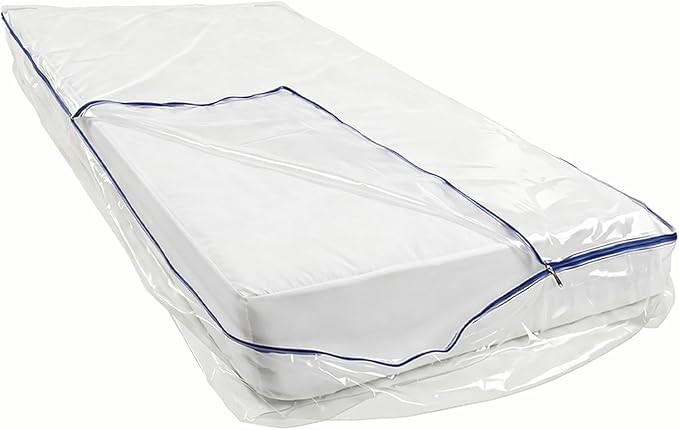 Plastic Mattress Bag for Moving (Twin), 3 Mil Extra Thick Mattress Cover Protector with Zipper, Clear Mattress Storage Bag for Bed, Waterproof & Reuseable Mattress Moving Supplies