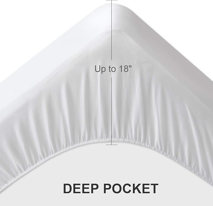 Twin Extra Long (XL) Mattress Protector Pad Waterproof Quilted, Breathable & Cooling Twin XL Mattress Cover Fitted for College Dorm Room Essentials with Deep Pocket Up to 18", (White)