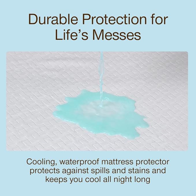 Coop Home Goods Ultra-Cool Waterproof Mattress Protector, King, Cooling Mattress Protector, Machine Washable Cooling Bed Cover, Low-Noise Waterproof Bed Cover, King (78x80)