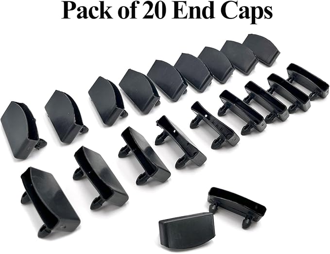 20pcs 54x9mm Black Replacement Bed Slat Plastic End Caps Holders for Holding Securing Wooden Slats Bed Base,Width 54mm x Height 9 mm (Inside Dimension)