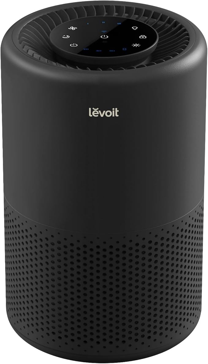 LEVOIT Air Purifier for Home Bedroom Dorm Room, Smart & Voice Control, AHAM VERIFIDE, 3-in-1 Filter With HEPA Sleep Mode, for Pollen, Pollutants, Smoke, Dander, Dust, Core 200S-P, Black