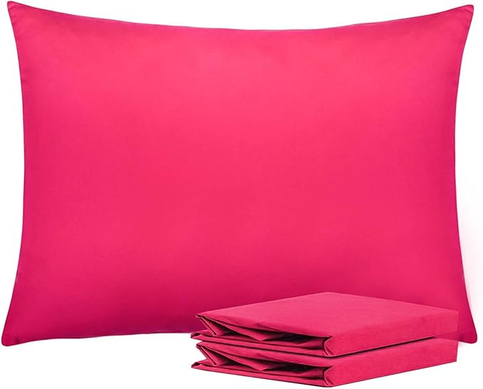 NTBAY Standard Pillowcase Set - 2 Pack Brushed Microfiber 20x26 Pillowcases - Soft, Wrinkle-Free, Fade-Resistant, Stain-Resistant, Magenta Pillowcases with Envelope Closure - 20x26 Inches, Magenta