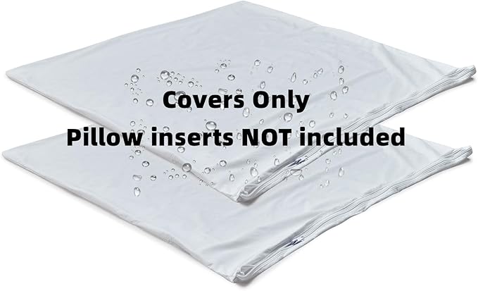 Kingnex Waterproof Down Feather Proof Euro Pillow Protectors 28x28 Pack of 2 European Size Pillow Covers for Square Throw Pillow