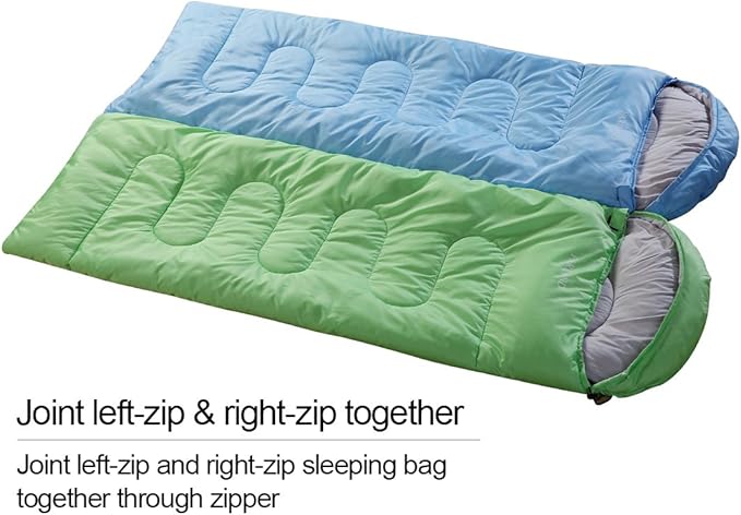 FARLAND Sleeping Bags for Adults, 3 Season Warm & Cool Weather, Lightweight Camping Sleeping Bag for Kids Family Camping Essentials with Compression Sack for Hiking