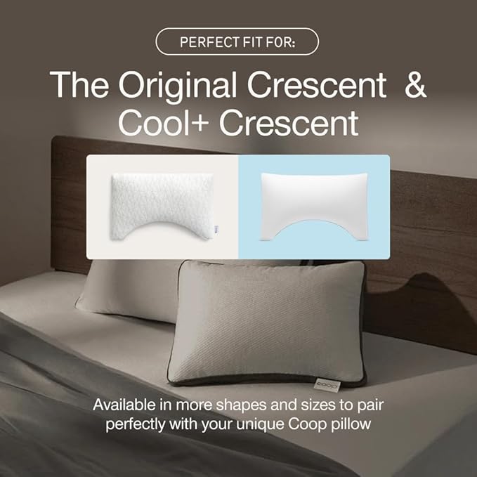 Coop Home Goods Ultra-Tech Waterproof Crescent Pillow Protector – Zippered Covers for Crescent Pillows, Queen Size, Oeko-Tex Certified, Breathable, Machine Washable