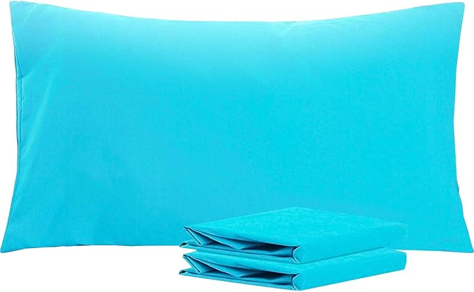 NTBAY King Pillowcase Set - 2 Pack Brushed Microfiber 20x36 Pillowcases - Soft, Wrinkle-Free, Fade-Resistant, Stain-Resistant, Blue Pillowcases with Envelope Closure - 20x36 Inches, Blue