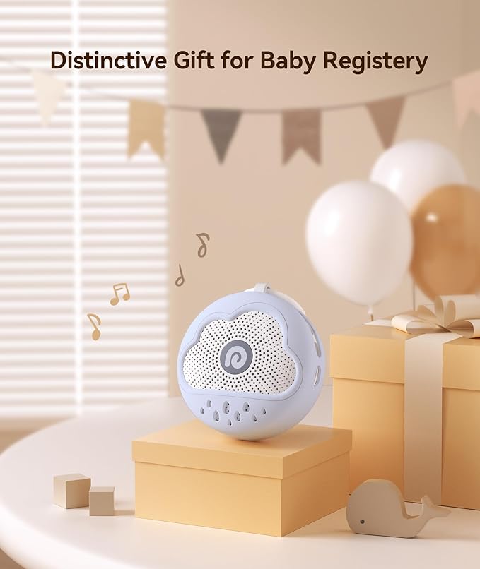 Dreamegg White Noise Machine - Portable Sound Machine Baby with Safe Silicone Cover, Features Powerful Battery, 21 Soothing Sound, Noise Canceling for Sleeping, Baby Registry Gift, Nursery(Blue)