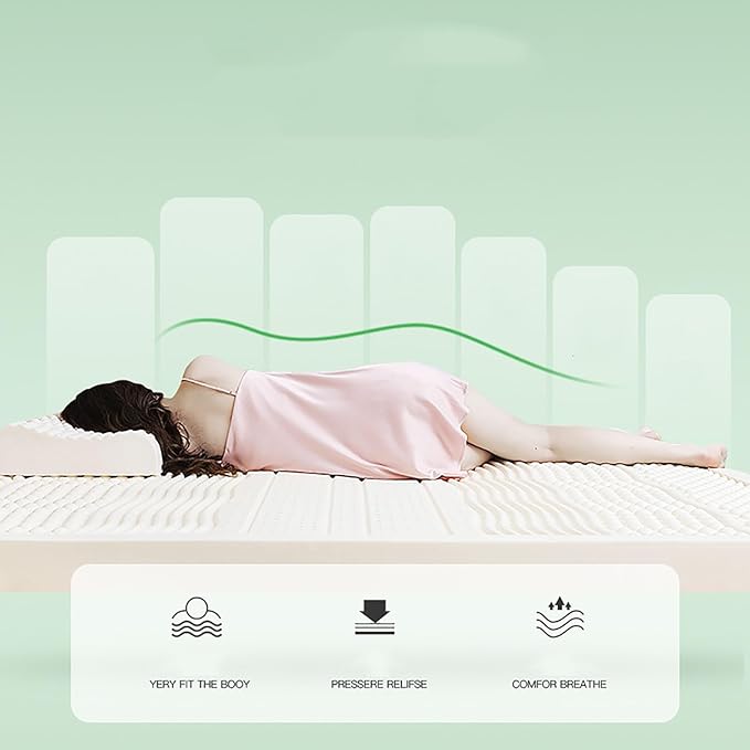 1" Extra-Firm Natural Latex Organic Breathable and Comfortable, Durable and Not Easy to Collapse, Mattress Topper, Natural Latex Mattress,2.5cm,135x200cm