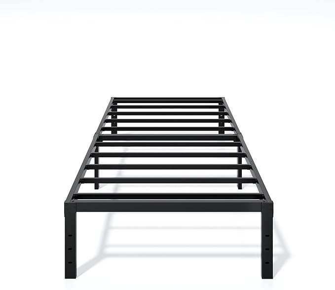LUMUNANCE Metal Bed Frame Twin Size - 14 Inch Heavy-Duty Twin Platform Bed Frame No Box Spring Needed, Easy Assembly, Noise-Free, Sturdy Mattress Foundation, Underbed Storage Space