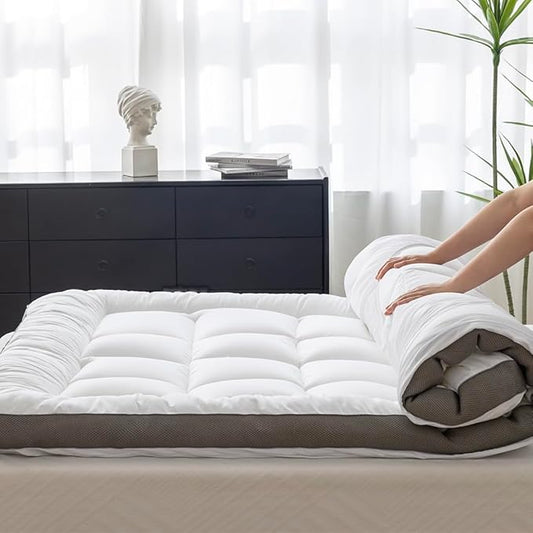 Ultimate Comfort and Cooling: 100% Cotton 2" Thick Twin XL Mattress Topper - Luxurious Softness, Good for Back Pain, Revolutionary Cooling Technology, No-Slip Design, Ideal for Deep Sleep Mattress Pad
