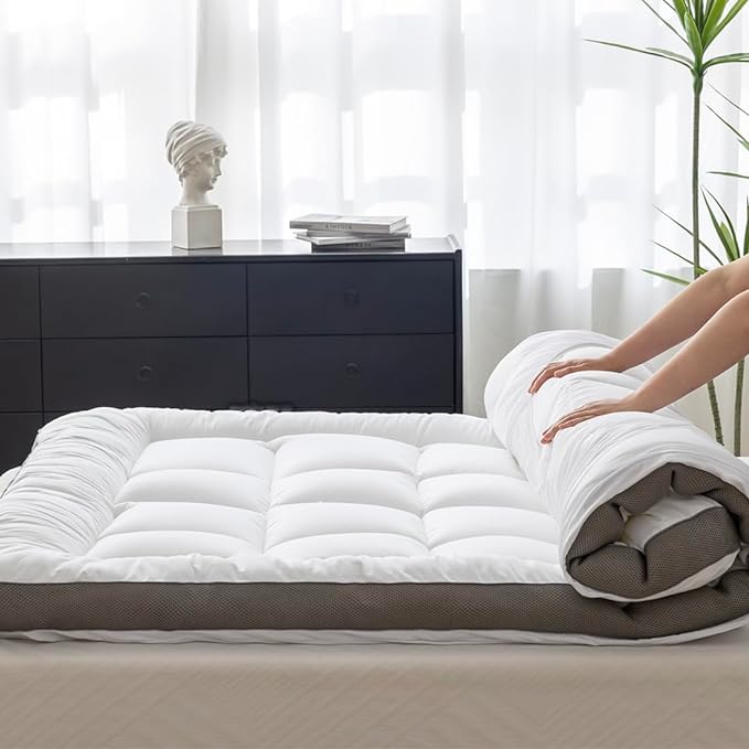 Ultimate Comfort and Cooling: 100% Cotton 2" Full Mattress Topper - Luxurious Softness, Good for Back Pain, Revolutionary Cooling Technology, No-Slip Design, Ideal for Deep Sleep Mattress Pad