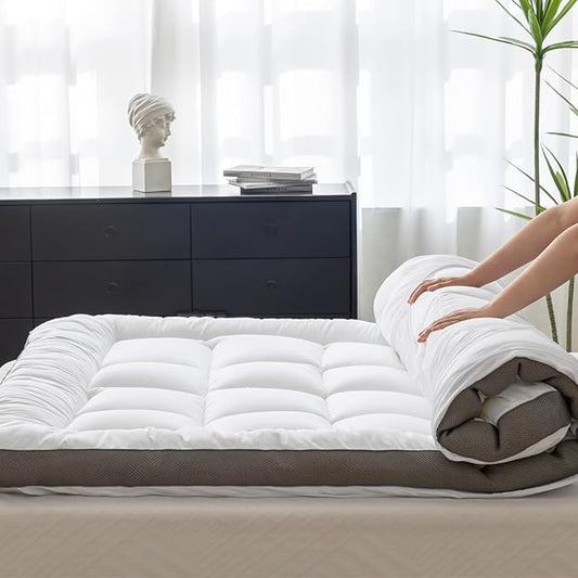 Ultimate Comfort and Cooling: 100% Cotton 2" Full Mattress Topper - Luxurious Softness, Good for Back Pain, Revolutionary Cooling Technology, No-Slip Design, Ideal for Deep Sleep Mattress Pad