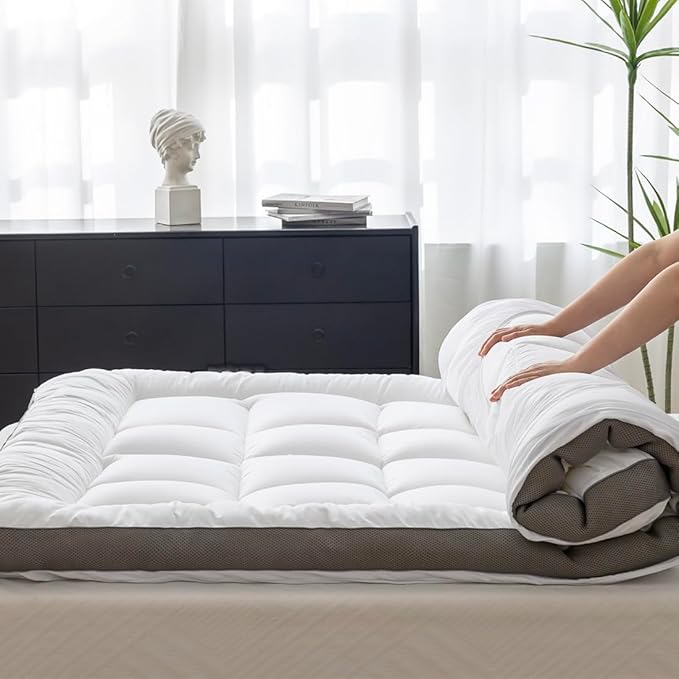 Ultimate Comfort and Cooling: 100% Cotton 2" Thick Twin Mattress Topper - Luxurious Softness, Good for Back Pain, Revolutionary Cooling Technology, No-Slip Design, Ideal for Deep Sleep Mattress Pad
