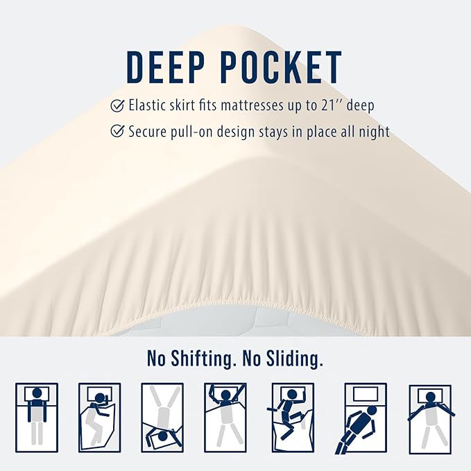 OLANLY Full Quilted Fitted Mattress Pad, Elastic Fitted Mattress Topper, Cooling Soft Mattress Cover Stretches up to 21 Inches Deep, Machine Washable Mattress Protector (54x75 inch, Ivory White)