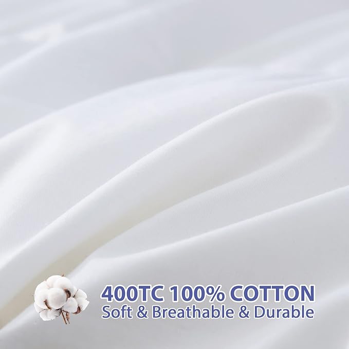 ABENE Mattress Topper for Back Pain Relief, Extra Thick Mattress Pad Pillowtop, Soft Mattress Protector Cover with 8"-21" Deep Pocket (Pure White, King, Feather Down)