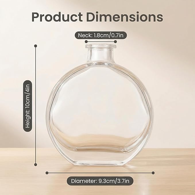 Clear 150ml/5oz Empty Glass Diffuser Bottle - Aromatherapy Storage Container for DIY Replacement Diffuser Sticks Sets, Crafts & Decor