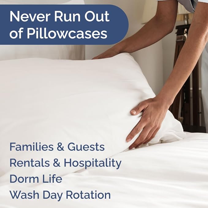 Queen Pillow Cases Set of 6 - Ultra Soft Hotel Quality Pillowcase Covers - Comfy & Wrinkle Free - Shrink, Stain and Fade Resistant - Machine Washable Pillow Protectors - 6 Piece Set - Antique White